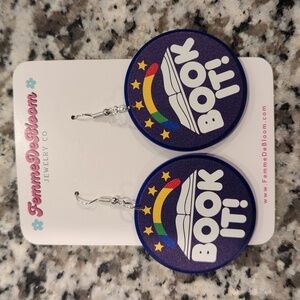 Book It earrings, sterling silver hooks